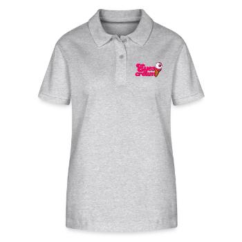 Eyescream Ice Cream Cone with Eye Eyeball Halloween - Stanley/Stella Women’s Organic Polo Shirt ELLISER - heather grey - Front - Anna (173cm)
