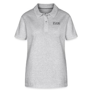 FVCK Off - Stanley/Stella Frauen Bio-Poloshirt ELLISER - Grau meliert - Vorne - Anna (173cm)