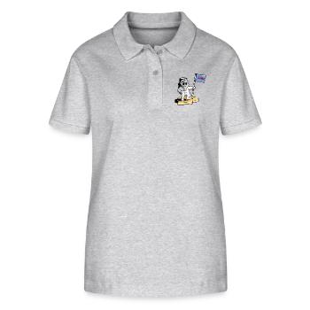Panda Kosmonaut - Stanley/Stella Frauen Bio-Poloshirt ELLISER - Grau meliert - Vorne - Anna (173cm)