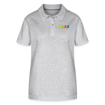 Alex first name name cute cartoon font gift - Stanley/Stella Women’s Organic Polo Shirt ELLISER - heather grey - Front - Anna (173cm)