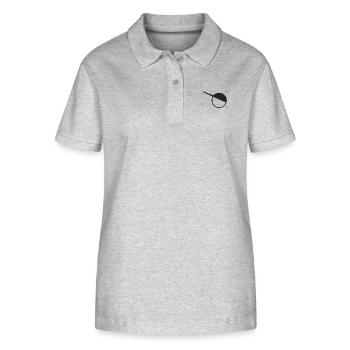 Master template CONFI sans écriture en noir - Polo bio ELLISER Stanley/Stella Femme - gris chiné - Devant - Anna (173cm)
