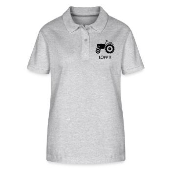 Löppt! (Trecker / Traktor / Plattdeutsch / Platt) - Stanley/Stella Frauen Bio-Poloshirt ELLISER - Grau meliert - Vorne - Anna (173cm)