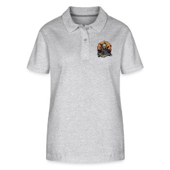 Halloween - Polo bio ELLISER Stanley/Stella Femme - gris chiné - Devant - Anna (173cm)