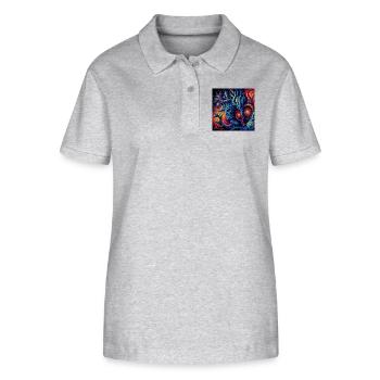 Psy forest fractal - Stanley/Stella Frauen Bio-Poloshirt ELLISER - Grau meliert - Vorne - Anna (173cm)