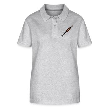 Kaffee Coffee Sucht Spritze - Stanley/Stella Frauen Bio-Poloshirt ELLISER - Grau meliert - Vorne - Anna (173cm)