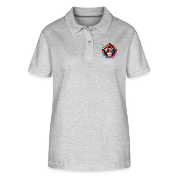 Cool Monkey - Funky Monkey - Stanley/Stella Women’s Organic Polo Shirt ELLISER - heather grey - Front - Anna (173cm)