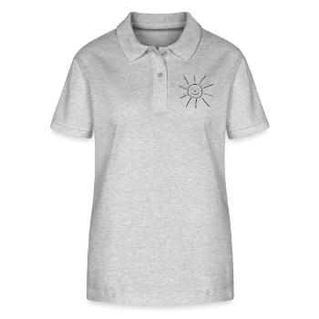 Dear Sun Children's Drawing - Stanley/Stella Women’s Organic Polo Shirt ELLISER - heather grey - Front - Anna (173cm)