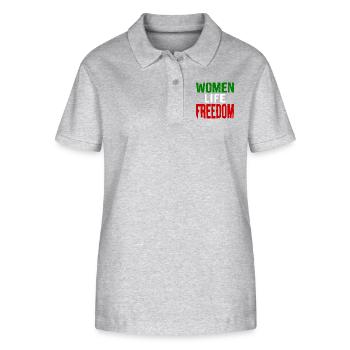 Women life freedom iran - Stanley/Stella Women’s Organic Polo Shirt ELLISER - heather grey - Front - Anna (173cm)