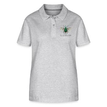 GRANDE ABEILLE - Polo bio ELLISER Stanley/Stella Femme - gris chiné - Devant - Anna (173cm)
