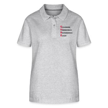 Gude - Stanley/Stella Frauen Bio-Poloshirt ELLISER - Grau meliert - Vorne - Anna (173cm)