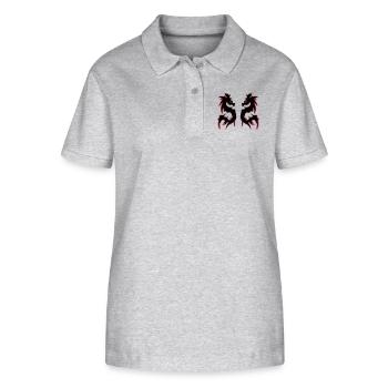 drachen - Stanley/Stella Frauen Bio-Poloshirt ELLISER - Grau meliert - Vorne - Anna (173cm)