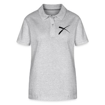 Kreuz-Pinselstrich - Stanley/Stella Frauen Bio-Poloshirt ELLISER - Grau meliert - Vorne - Anna (173cm)