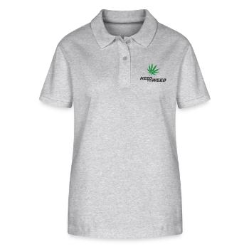 Need for Weed (Cannabis) - Stanley/Stella Women’s Organic Polo Shirt ELLISER - heather grey - Front - Anna (173cm)