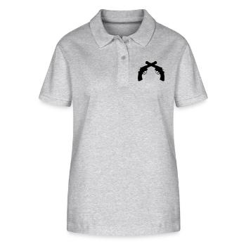 Crossed Revolvers - Stanley/Stella Women’s Organic Polo Shirt ELLISER - heather grey - Front - Anna (173cm)