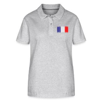 French flag - new design - Stanley/Stella Women’s Organic Polo Shirt ELLISER - heather grey - Front - Anna (173cm)