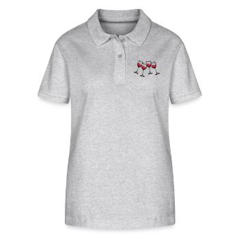 rotwein glaeser - Stanley/Stella Frauen Bio-Poloshirt ELLISER - Grau meliert - Vorne - Anna (173cm)
