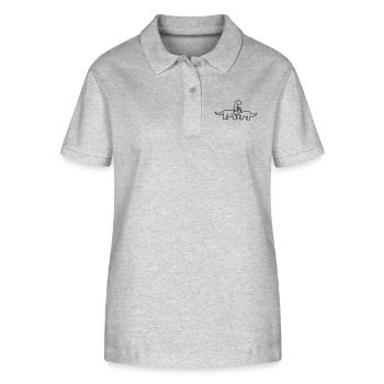 langhals 2 freunde team paar triceratops hörner sü - Stanley/Stella Frauen Bio-Poloshirt ELLISER - Grau meliert - Vorne - Anna (173cm)