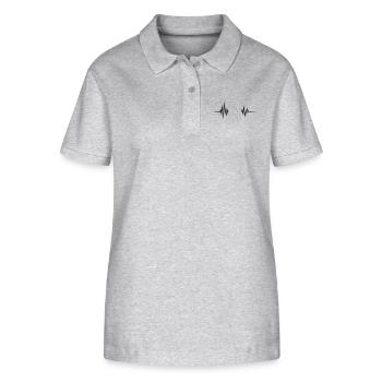 Pulse, your text, heartbeat, frequency, heart rate - Stanley/Stella Women’s Organic Polo Shirt ELLISER - heather grey - Front - Anna (173cm)
