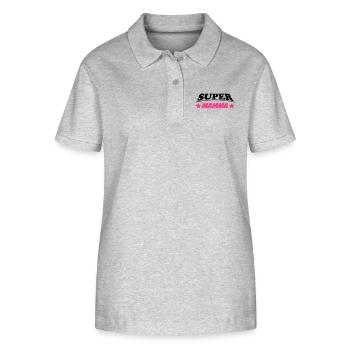 Super mamma 111 - Stanley/Stella Frauen Bio-Poloshirt ELLISER - Grau meliert - Vorne - Anna (173cm)