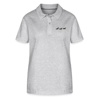 Sitz Platz Steh Rauhaardackel - Stanley/Stella Frauen Bio-Poloshirt ELLISER - Grau meliert - Vorne - Anna (173cm)
