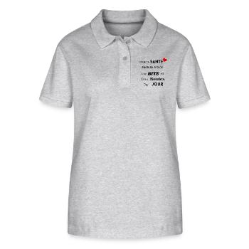 For your health, suck at least one cock a day - Stanley/Stella Women’s Organic Polo Shirt ELLISER - heather grey - Front - Anna (173cm)