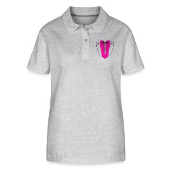 anzug 02 - Stanley/Stella Frauen Bio-Poloshirt ELLISER - Grau meliert - Vorne - Anna (173cm)
