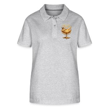 Golden Flapper: Doing it for the Plot Art - Stanley/Stella Frauen Bio-Poloshirt ELLISER - Grau meliert - Vorne - Anna (173cm)