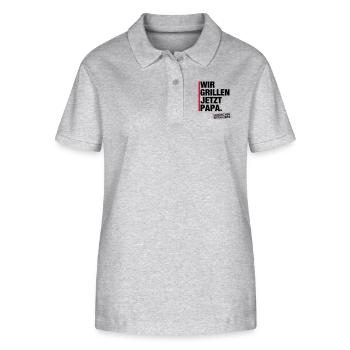 Wir grillen jetzt Papa. - Stanley/Stella Frauen Bio-Poloshirt ELLISER - Grau meliert - Vorne - Anna (173cm)