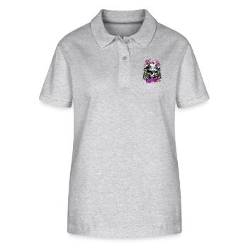 Viva la Mexico, Geschenkidee, Totenkopf - Stanley/Stella Frauen Bio-Poloshirt ELLISER - Grau meliert - Vorne - Anna (173cm)