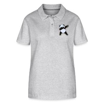 Dab Panda - Stanley/Stella Women’s Organic Polo Shirt ELLISER - heather grey - Front - Anna (173cm)