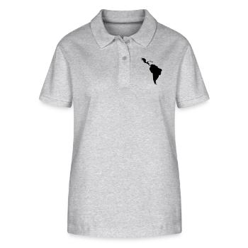 Amérique du Sud - Polo bio ELLISER Stanley/Stella Femme - gris chiné - Devant - Anna (173cm)