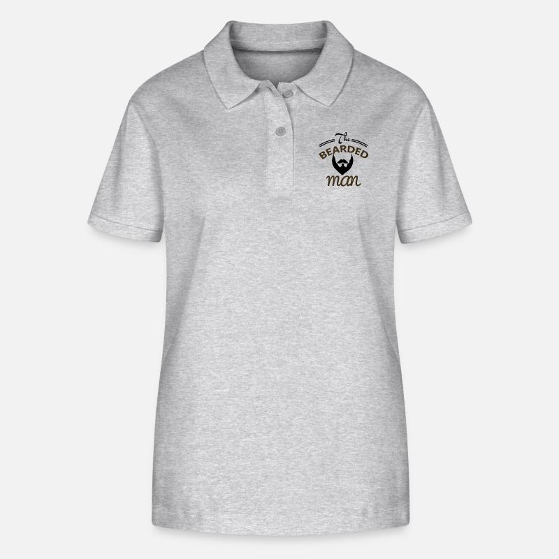 Der bärtige Mann - Stanley/Stella Frauen Bio-Poloshirt ELLISER - Grau meliert
