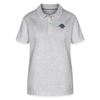Dino dinosaur Cretaceous prehistoric gift children - Stanley/Stella Women’s Organic Polo Shirt ELLISER - heather grey - Front - Anna (173cm)