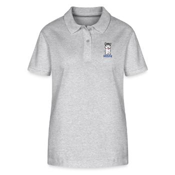 Cute cartoon animals - husky - Stanley/Stella Women’s Organic Polo Shirt ELLISER - heather grey - Front - Anna (173cm)