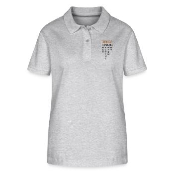 Union Thug Pro Travailleur syndical Protest Light - Polo bio ELLISER Stanley/Stella Femme - gris chiné - Devant - Anna (173cm)