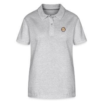 bitcoin - Polo bio ELLISER Stanley/Stella Femme - gris chiné - Devant - Anna (173cm)