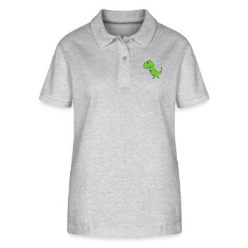 Dinosaures - Polo bio ELLISER Stanley/Stella Femme - gris chiné - Devant - Anna (173cm)