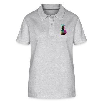 EDM Musik Rave Festival Ananas Techno - Stanley/Stella Frauen Bio-Poloshirt ELLISER - Grau meliert - Vorne - Anna (173cm)