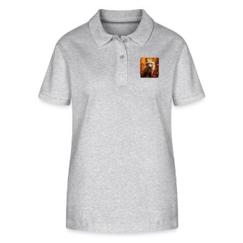 Foxes realistic fox - Stanley/Stella Women’s Organic Polo Shirt ELLISER - heather grey - Front - Anna (173cm)