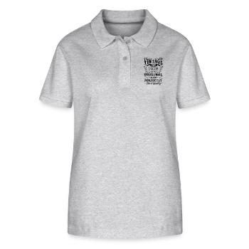 Vintage Made In 1928 96 Years Of Being Awesome - Stanley/Stella Frauen Bio-Poloshirt ELLISER - Grau meliert - Vorne - Anna (173cm)