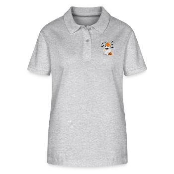 Helloween mit einem lustigen Gespenst - Stanley/Stella Frauen Bio-Poloshirt ELLISER - Grau meliert - Vorne - Anna (173cm)