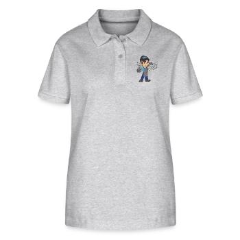 welder - Stanley/Stella Women’s Organic Polo Shirt ELLISER - heather grey - Front - Anna (173cm)