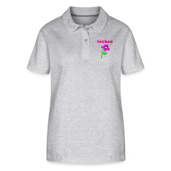techno blume - Stanley/Stella Frauen Bio-Poloshirt ELLISER - Grau meliert - Vorne - Anna (173cm)