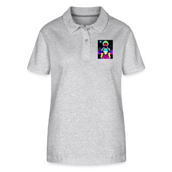 Cosmic Explorer - Stanley/Stella Frauen Bio-Poloshirt ELLISER - Grau meliert - Vorne - Anna (173cm)