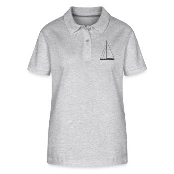 sail boat - Stanley/Stella Women’s Organic Polo Shirt ELLISER - heather grey - Front - Anna (173cm)