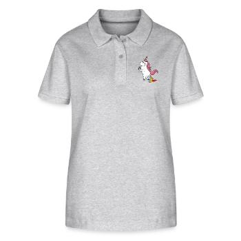 Cute Funny Cool Unicorn Unicorns fable - Stanley/Stella Women’s Organic Polo Shirt ELLISER - heather grey - Front - Anna (173cm)