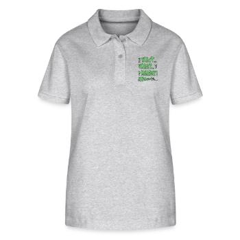 wait what monday noooooo funny monster - Stanley/Stella Women’s Organic Polo Shirt ELLISER - heather grey - Front - Anna (173cm)