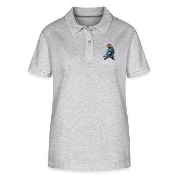 Marmotte sportive - Polo bio ELLISER Stanley/Stella Femme - gris chiné - Devant - Anna (173cm)