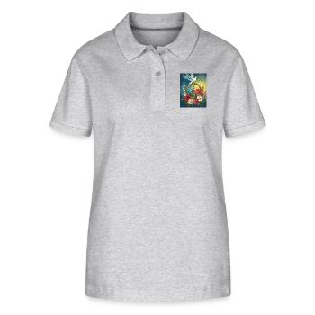 Frieden - Stanley/Stella Frauen Bio-Poloshirt ELLISER - Grau meliert - Vorne - Anna (173cm)