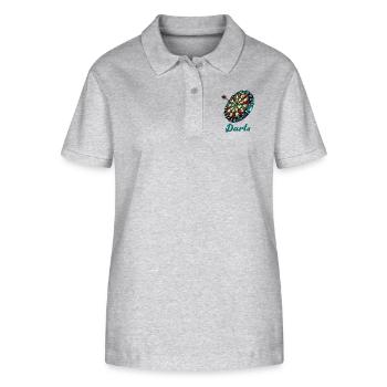 Dartboard Darts - Stanley/Stella Women’s Organic Polo Shirt ELLISER - heather grey - Front - Anna (173cm)